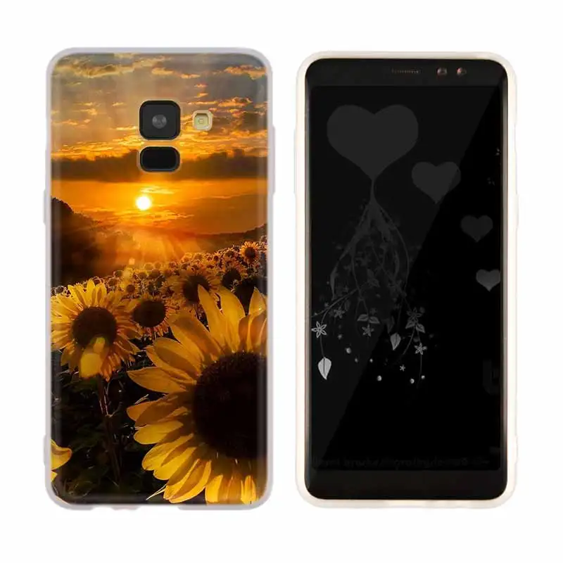 Чехол с летним подсолнухом для Samsung Galaxy A10/A30/A40/A50/A70 A9 A8 A6 a7 2018 A3 A5 2017 2016 мягкий чехол