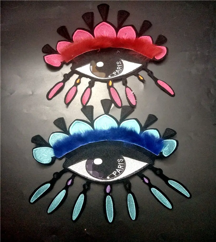 

2018 Fashion coat patch heart-shaped eye sequins embroidery clothing accessories,applique embroidery flower patches