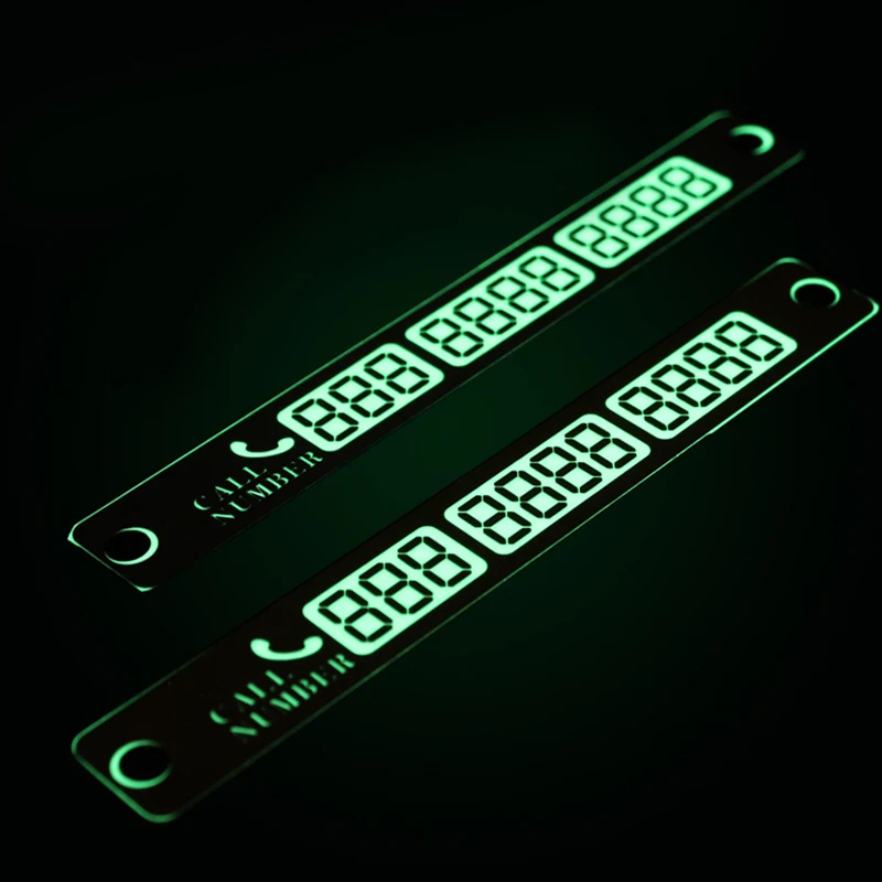 

Temporary Parking Card Night Light Puzzle Call Number Car Styling Luminous Sign Notification Sucker Plate Phone Telephone Number
