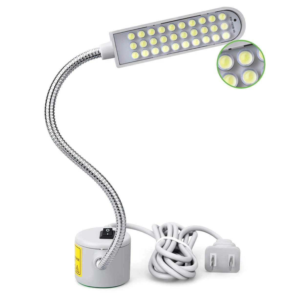 

led lamp for sewing machine Portable Light 2W 30LED Magnetic Mounting Base Gooseneck Lamp for Sewing Machine Lighting US/EU Plug