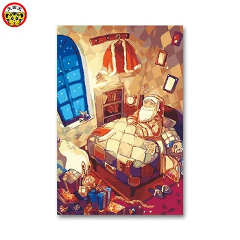 

painting by numbers art paint by number Santa Claus Christmas Christmas Eve celebrate festival Coloring Digital Painting diy act