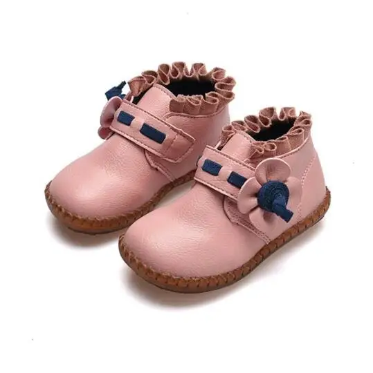 New Fashion Children Autumn Boots Cute Keep Warm Kids Girls Princess Boots Antislip Leather Girl