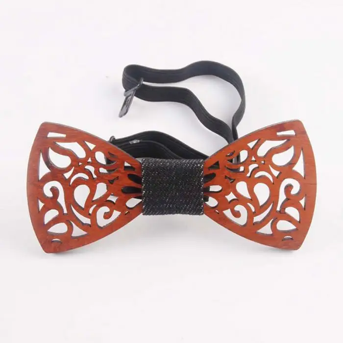 Fashion Men Handmade Wooden Bow Tie with Adjustable Strap for Anniversary Birthday Wedding GM