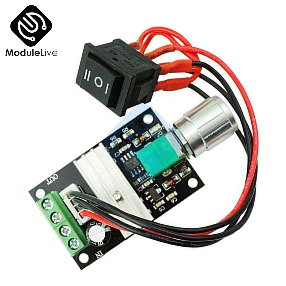 

DC 6V 12V 24V 28VDC 3A 80W PWM Motor Speed Controller Regulator Adjustable Variable Speed Control Potentiometer On/Off Switch