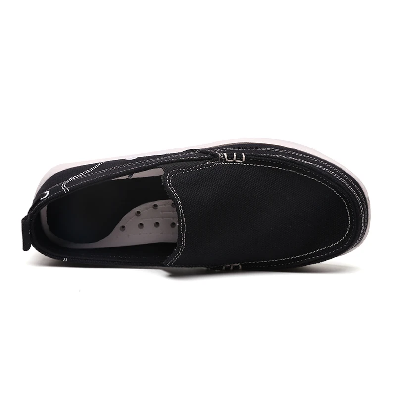 Big Size:39-46 Men's Canvas Shoes Breathable Outdoor Casual Shoes Men Black Comfortable Slip-on Loafers Lazy Driving Shoes