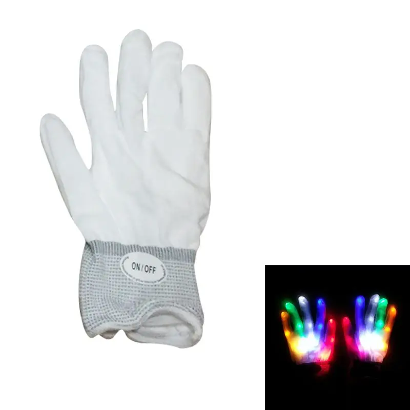 Светящиеся перчатки светодиодный вечерние Party Bar красочный палец Яркие Рождественские лучшие подарки танцевальные выступления Пром