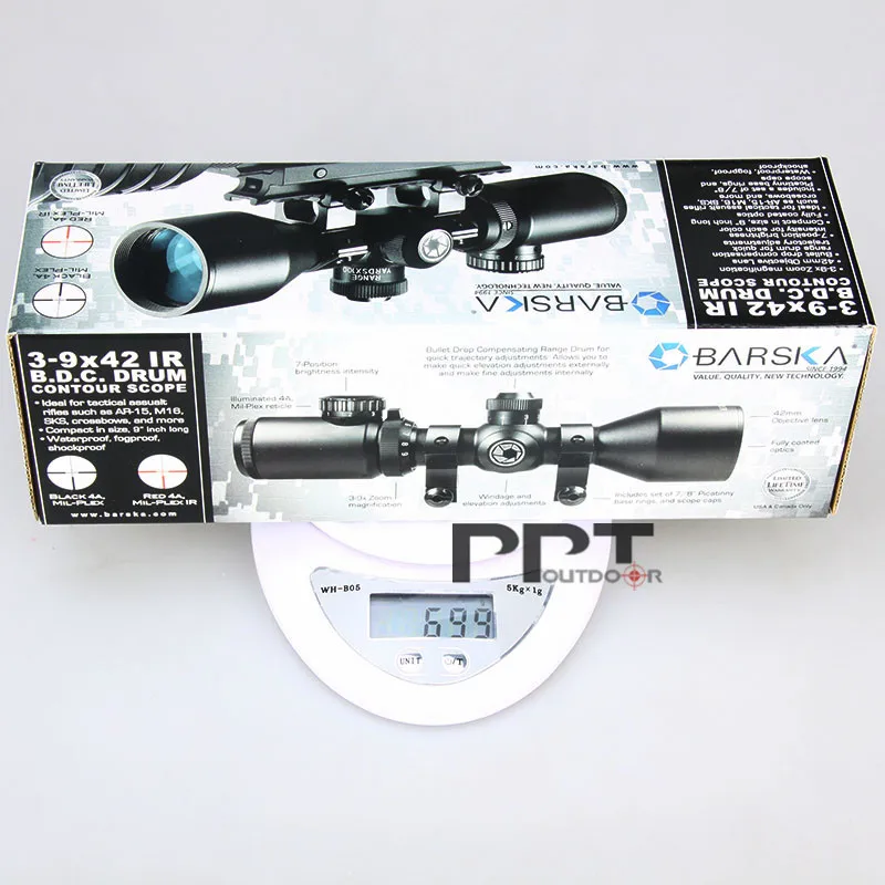 Vermelho para Desporto ao ar Chegada Nova Rifle Scope Iluminado Mil-dot Livre Uso Pp1-0274 Ppt 3-9x42 14 Cheap Lunetas Riflescopes
