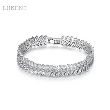 Новое поступление модные женские OL белого цвета AAA кубический циркон геометрические браслеты-листья ювелирные изделия