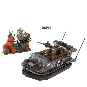 

Modern military across Battlefield Black Shark Legion batisbricks building block ww2 army figures Assault boat bricks toys