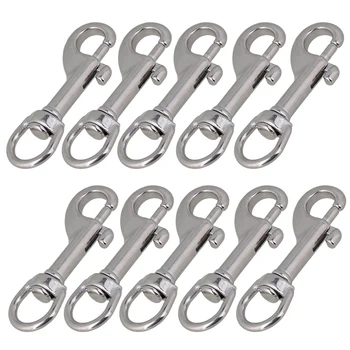 

10Pcs 304 Stainless Steel Length 70mm Swivel-Eye Bolt Snap Hook Round Eye Swivel Keychain Strap