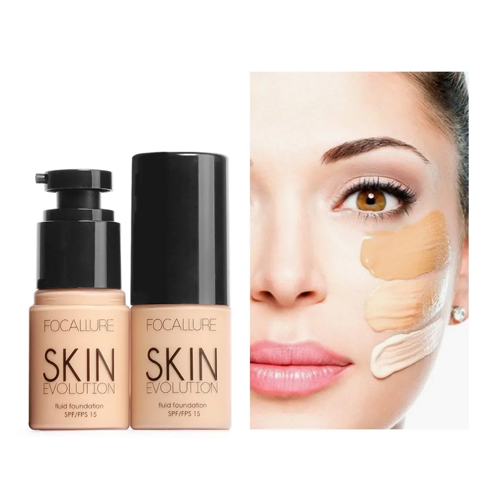 

2019 FOCALLURE Base Face Liquid Foundation Cream Full Coverage Concealer Oil-control Easy to Wear Soft Face Makeup Foundation