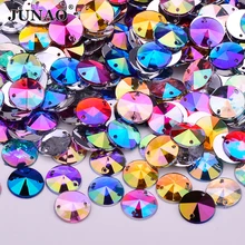 JUNAO-500 pièces, mélange de Strass en cristal AB, mélange de couleurs, Strass AB, dos rond plat, pierres acryliques pour vêtements, couture