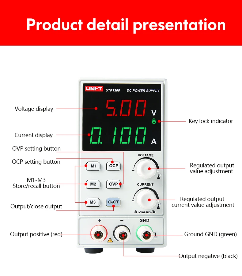 UNI-T UTP1306 Переключение DC Питание 110V Напряжение регулятор стабилизаторы цифровой Дисплей СВЕТОДИОДНЫЙ 0-32 в пост 0-6A лабораторный прибор