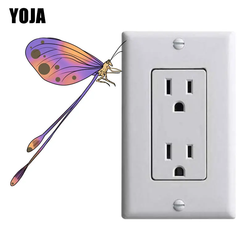 

YOJA A Beautiful Dragonfly Living Room Decor Personality Colour Wall Sticker Switch Decal PVC 8SS1166