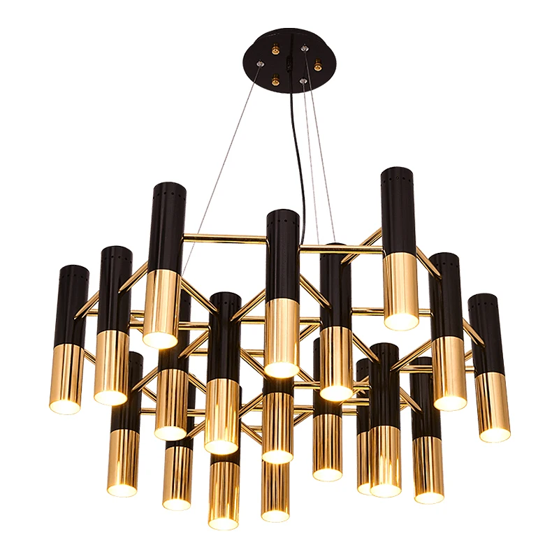 

Modern brief led pendent light 19 light aluminum tube art decoration led drop lights for villa hotel hall dining room led lamp