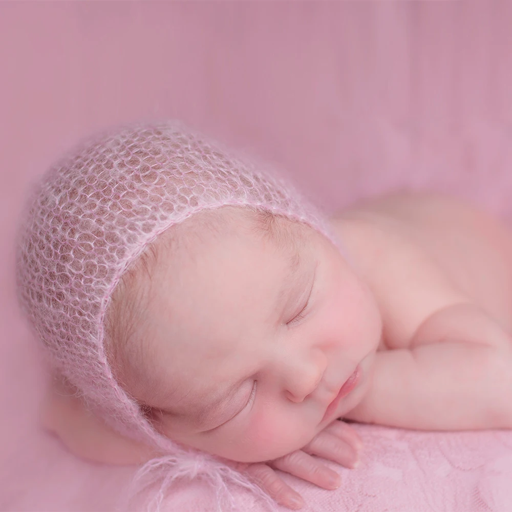 Don&ampJudy Newborn Hat Photo Prop Soft Mohair Bonnet Cap Hand Knitted Baby Photography Props Session 2021 | Детская одежда и