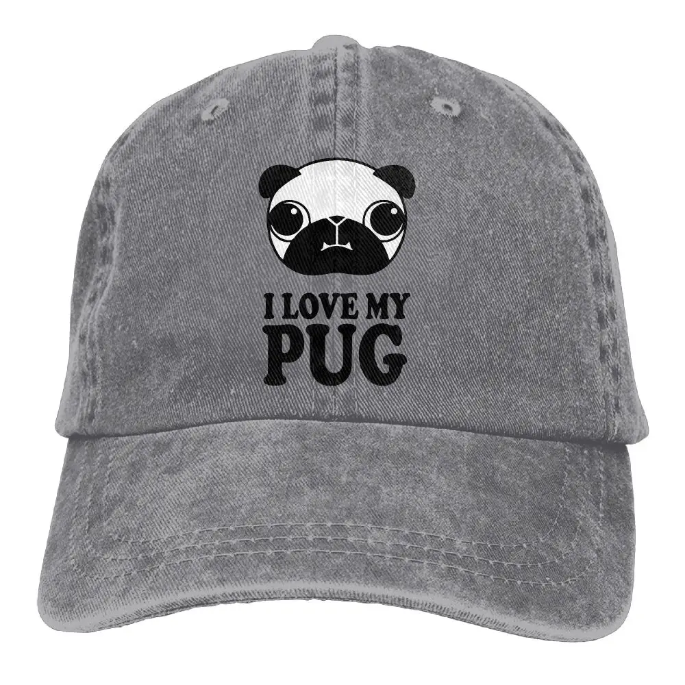 SAMCUSTOM i love my pug 3D креативная индивидуальность Промытые джинсовые шапки осень лето для мужчин и женщин Гольф Sunblock хоккейные кепки - Цвет: Бежевый