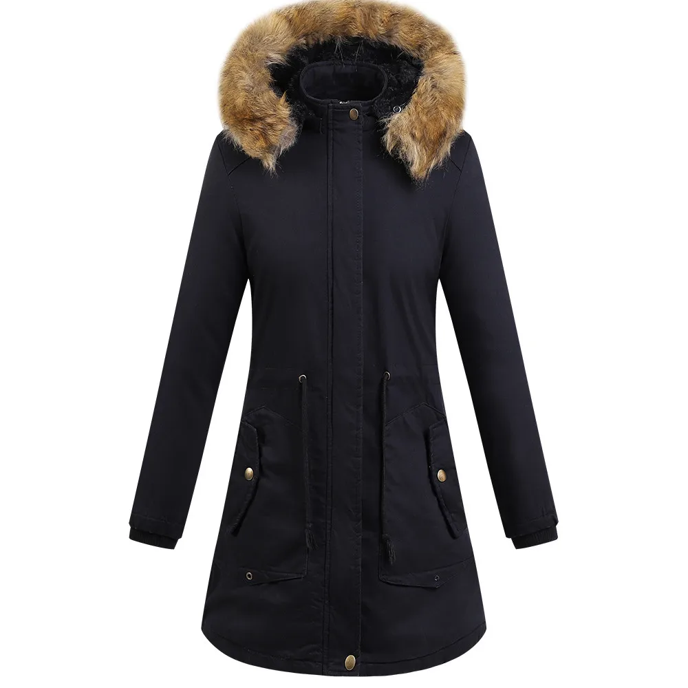 

Women Winter Warm Outerwear Hooded Coat Cotton-padded Jacket Plus Size women jacket high quality female cotton coat Jacket #715