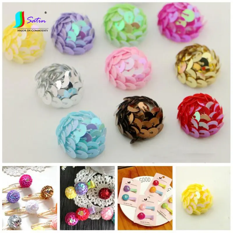

Hot Colorful Sequins Half Ball Bead For Girl's Fashion Headwear,Earring Things DIY,20MM Hemispherical Sequin Ball S0500H