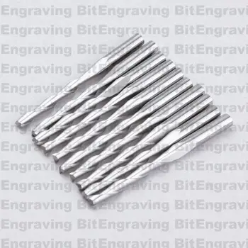 

10x 1/8'' Carbide Double Two Flute Spiral Bit CED 2.5mm CEL 22mm Router Milling