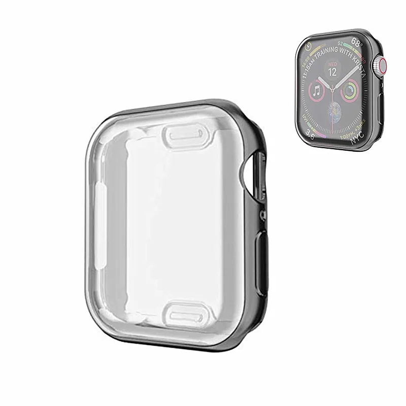 

Plated Case Cover For Apple Watch Series 4/5 Screen Protector 40mm 44mm Soft Slim Full-Around Bumper For iWatch 4 Protector