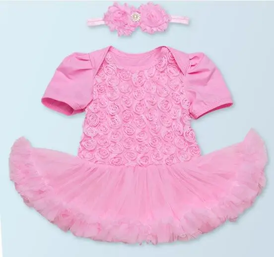 

Reborn Baby Doll Girl Clothes Fit 50-55CM  Lifelike bebe dolls reborn Cute Princess red rose Dress Roupa headdress flower