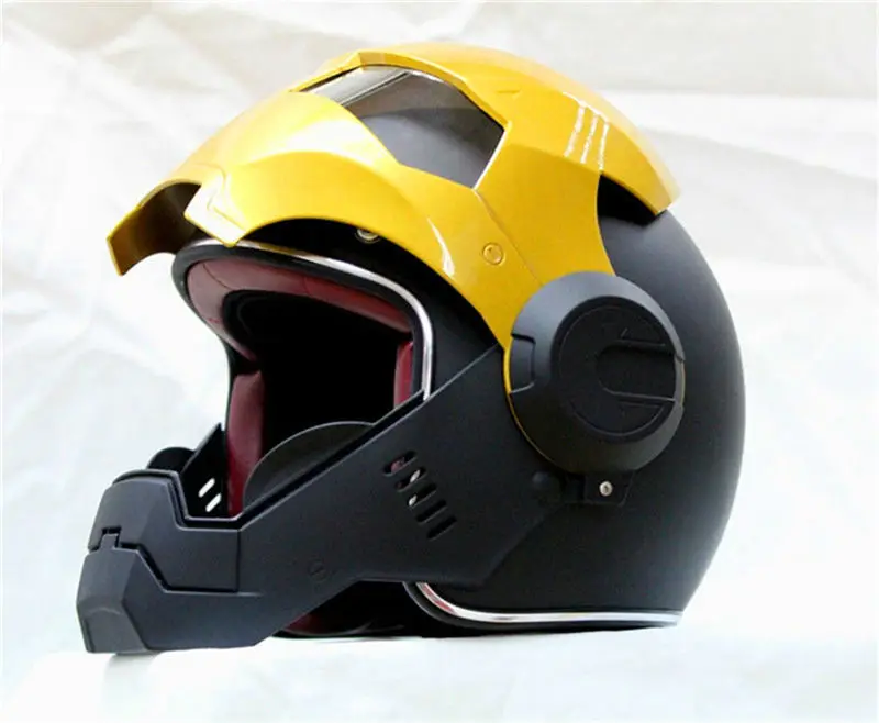 Черный/золото Masei IRONMAN железный человек шлем мотоциклетный шлем мужская женская половина шлем с открытым лицом шлем 610 ABS шлем мотокросс