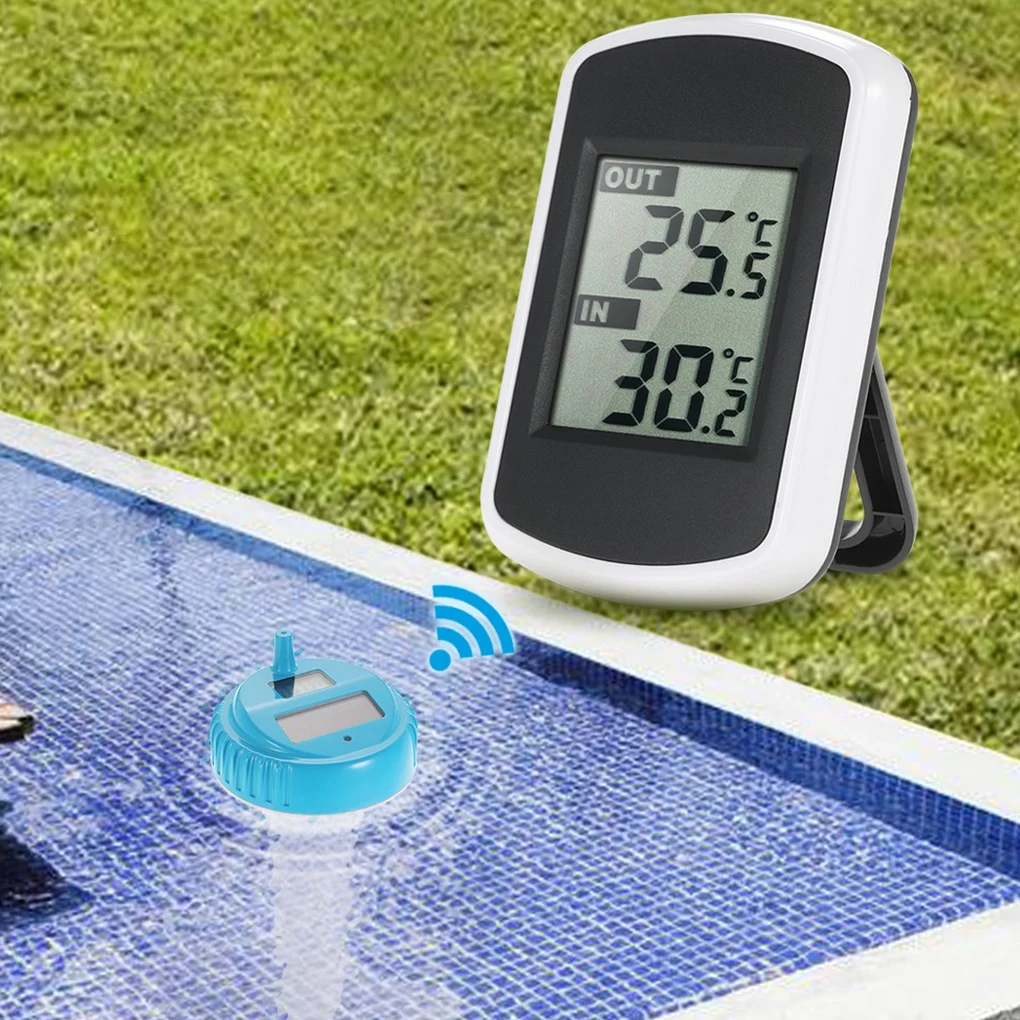 

Solar Wireless Swim SPA Pool Thermometer Digital Swimming Float Temperature Meter Indoor and Outdoor Pool Thermometer