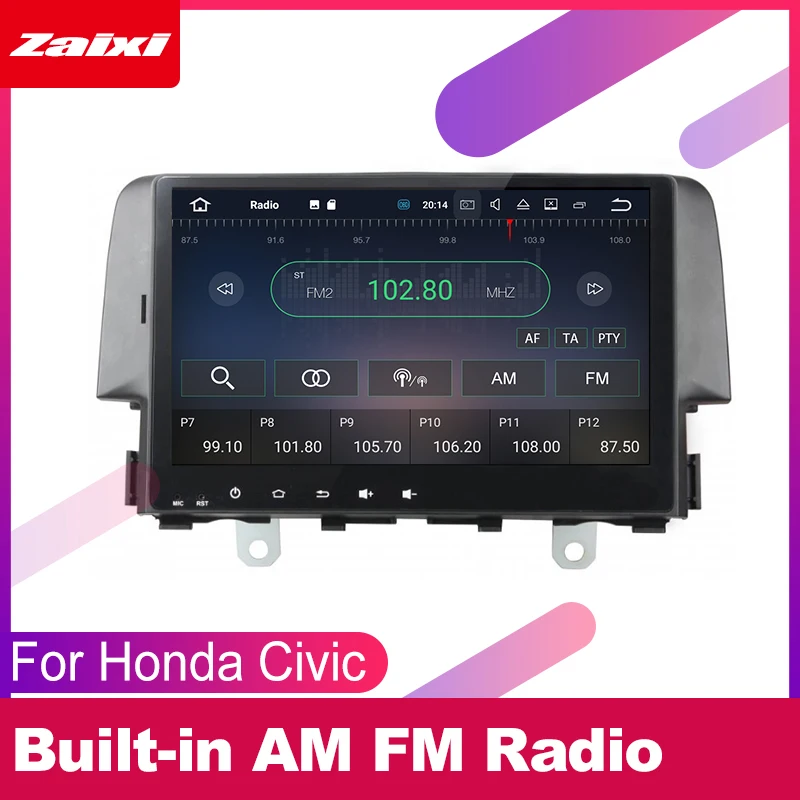 Sale ZaiXi For Honda Civic 2016~2019 Car Android Multimedia System 2 DIN Auto Player GPS Navi Navigation Radio Audio WiFi 4