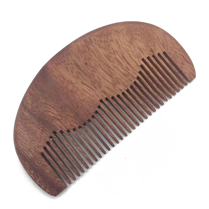 

1PCS Natural Wood Pocket Beard Comb Wholesale Small Peach Wood Hair Brush Comb Make Up Tool For Men