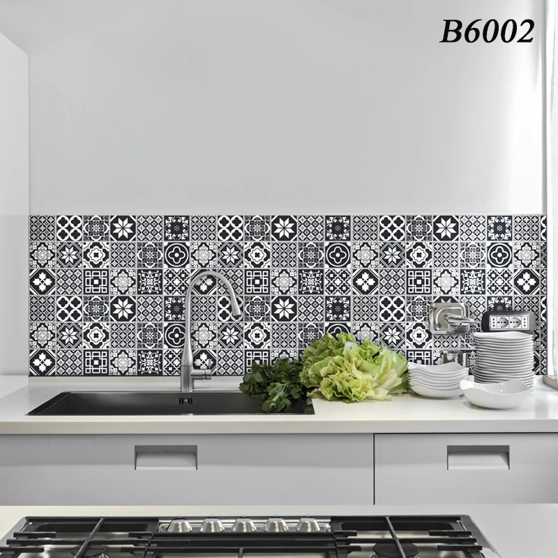 Anti-oil Wall Stickers High temperature Anti-oil paste kitchen Self-adhesive foil waterproof bathroom wall stickers B6002-06