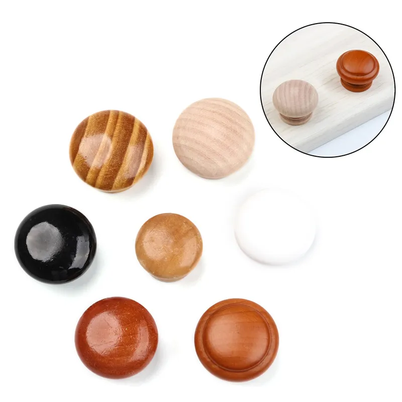 1pcs Wooden Door Handles Single Hole Pulls Knobs For Cupboard