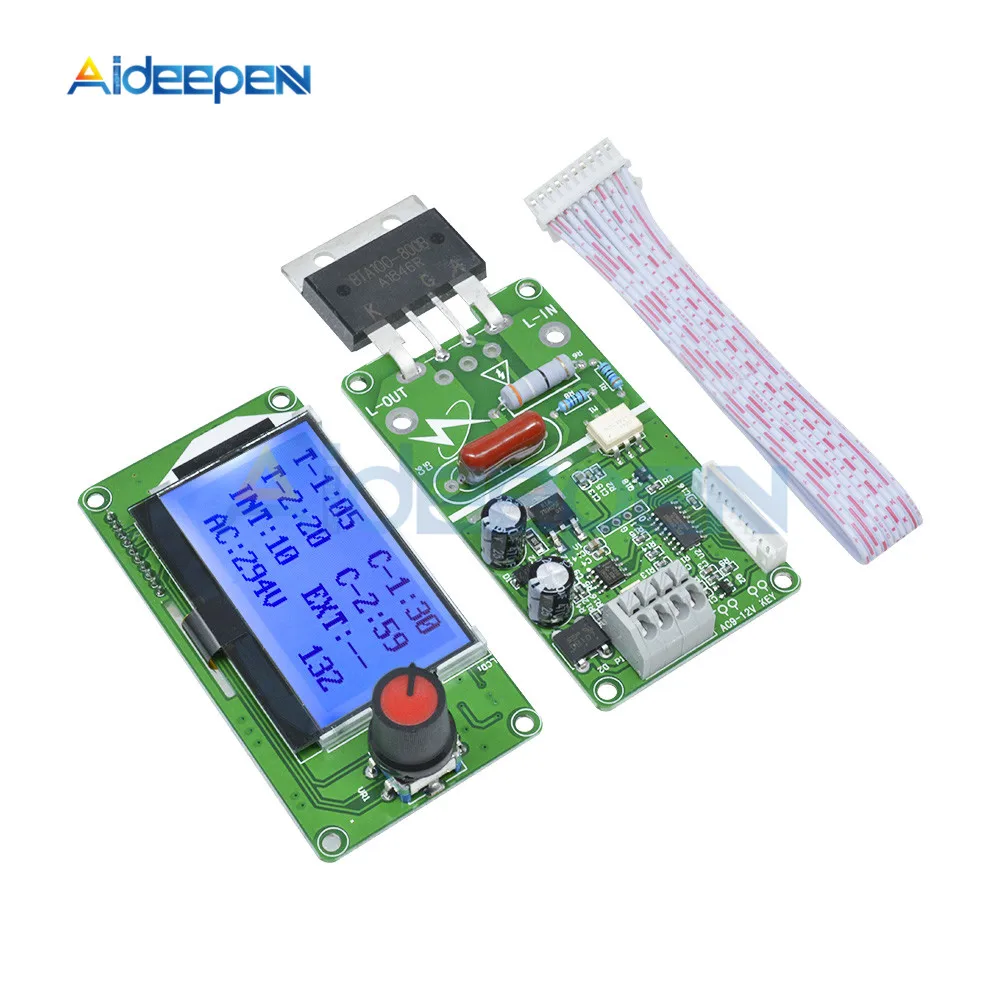 100A Digital LCD Spot Welder Welding Machine Double Dual Pulse Encoder Time Control Weld Module Board Electronic Controller