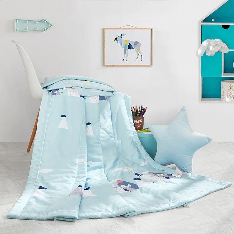 

Cartoon Style Mountain Green Quilting Summer Comforter Quilt Stitching Modal Fabric Polyester Filler Twin Queen Air-Condition