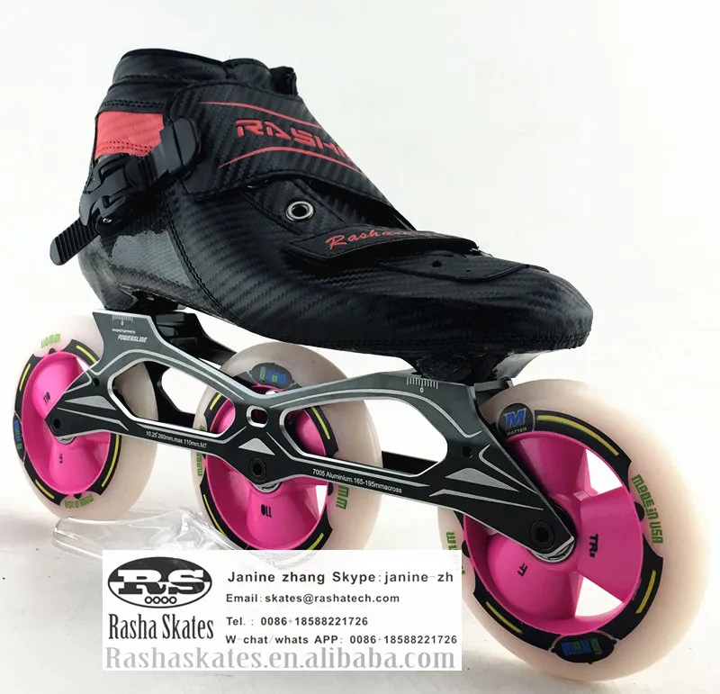 Prix pour RASHA inline vitesse patins noir Couleur inline chaussures de patinage de vitesse de carbone patins à roues alignées 3*110 roues hommes/femmes patins inline Prix pour RASHA inline vitesse patins noir Couleur inline chaussures de patinage de vitesse de carbone patins à roues alignées 3*110 roues hommes/femmes patins inline
