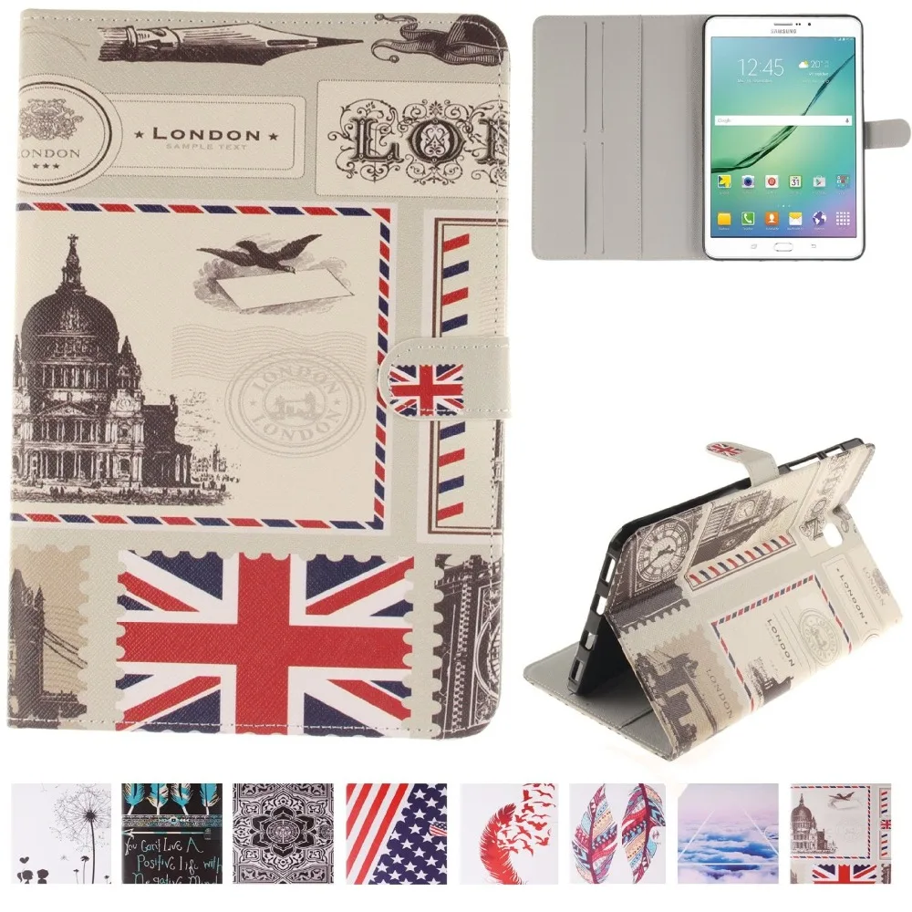 

For Galaxy Tab S2 8.0 Case Fashion Design Pattern Stand Cover for Samsung Galaxy Tab S2 8.0 SM-T710 T715 Tablet with Card Slot
