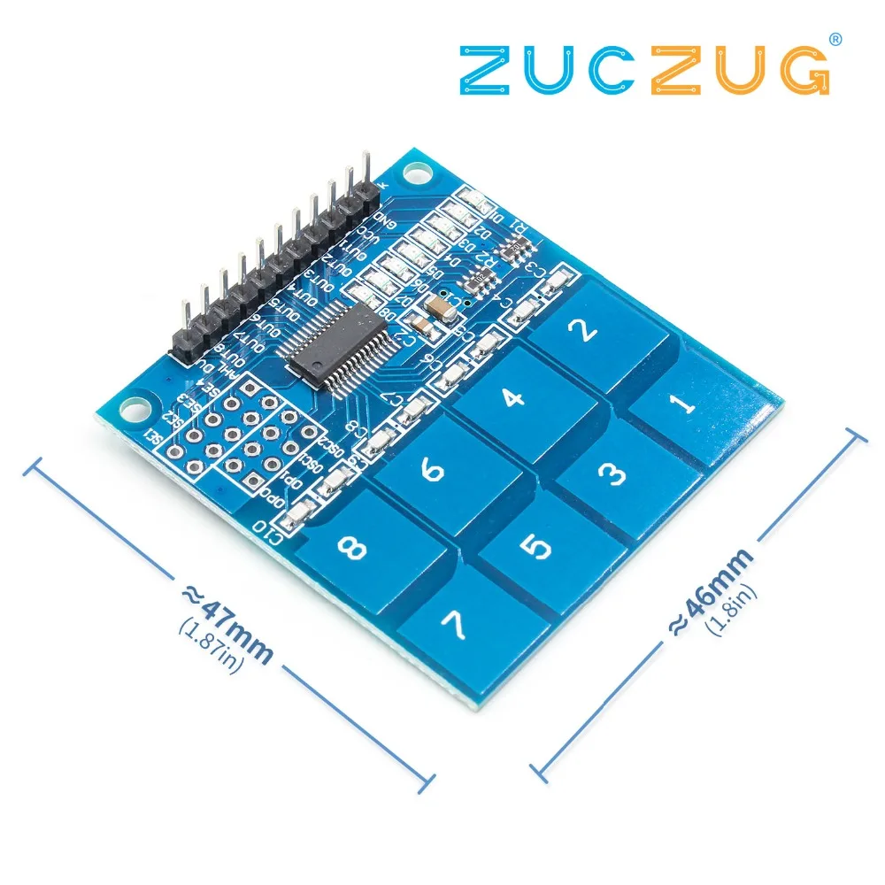 

TTP226 8 Channel Digital Capacitive Switch Touch Sensor Module for Arduino UNO