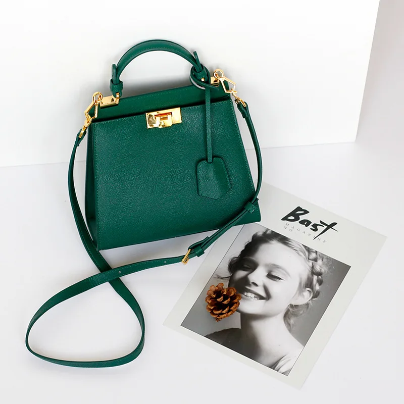 

New Luxury Handbags Women Bags Designer Trapezoid Caviar Split Leather Fashion Vintage Crossbody Bags For Women Bolsa Feminina