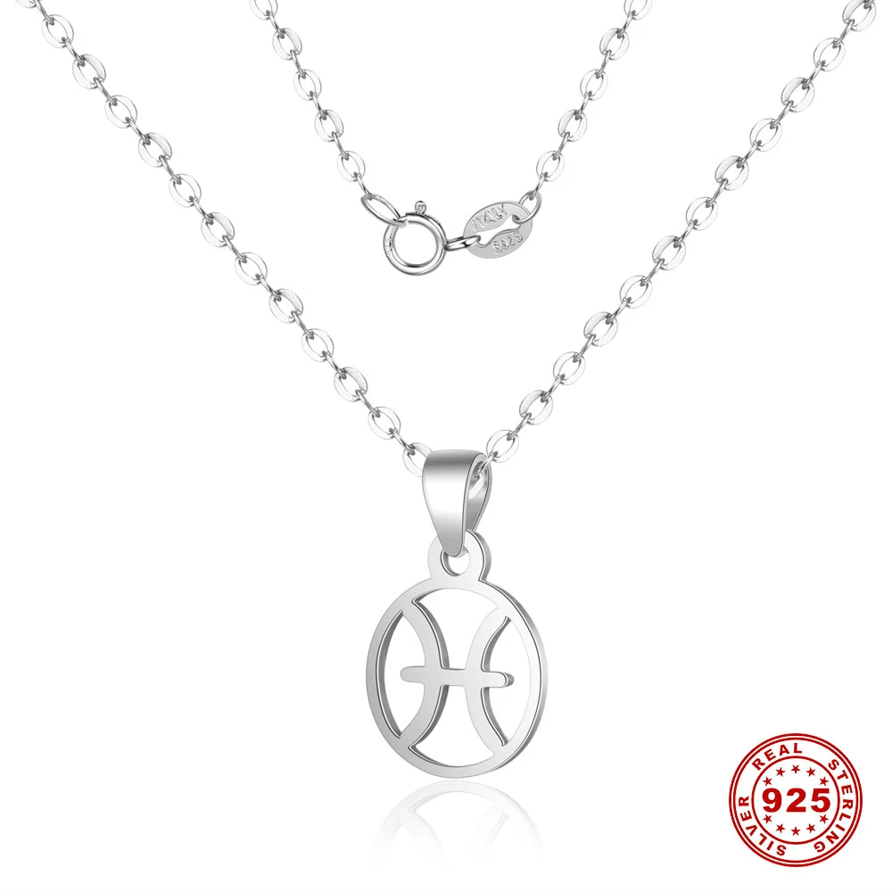 

925 Sterling Silver Constellation Aries Libra Cancer Pisces Aquarius Virgo Libra Leo Capricorn Gemini Necklace Pendant jewelry