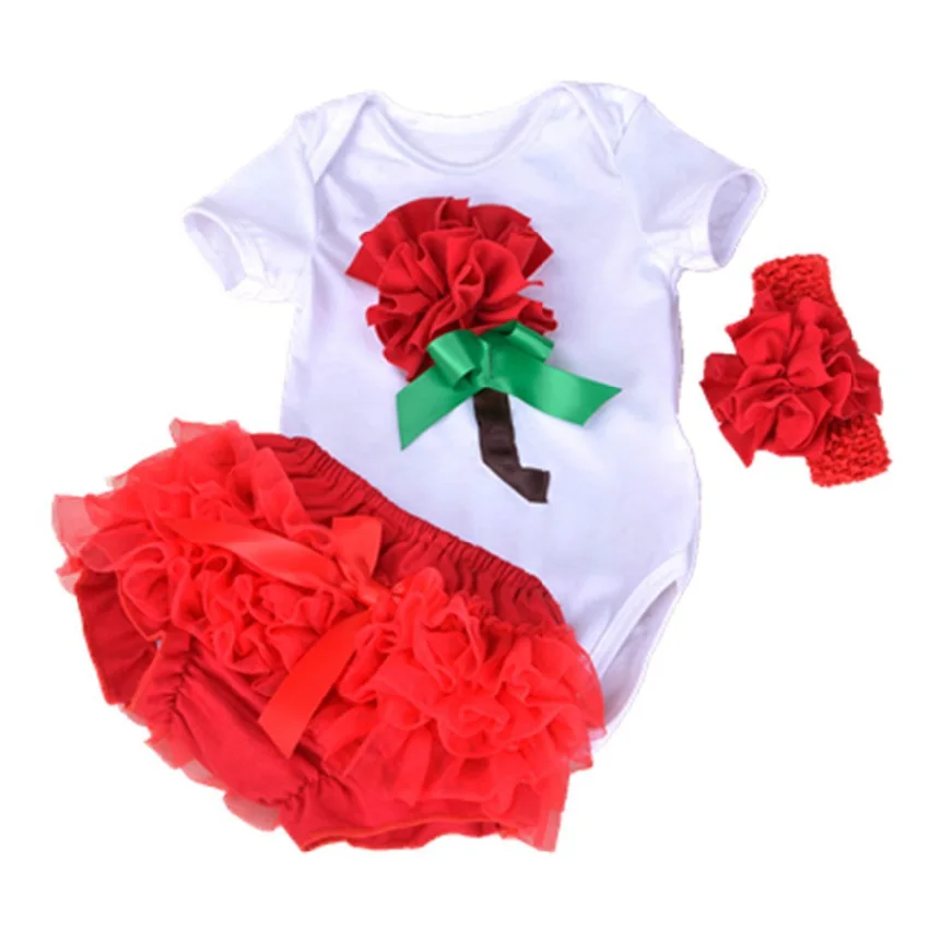 

Cotton Soft Children Clothing Infant Bodysuit Pants Band 3pcs Layette Sets Flower Jumpsuit Outfit Set Summer Kids Clothes Set