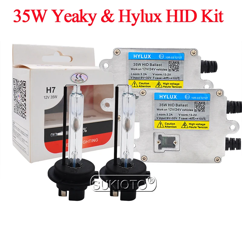 SUKIOTO 35 Вт Yeaky Hylux Xenon HID комплект 4500 к H1 H7 5500 к H11 HB3 HB4 D2H лампы для автомобильных фар Hylux A2088 HID балласт комплект