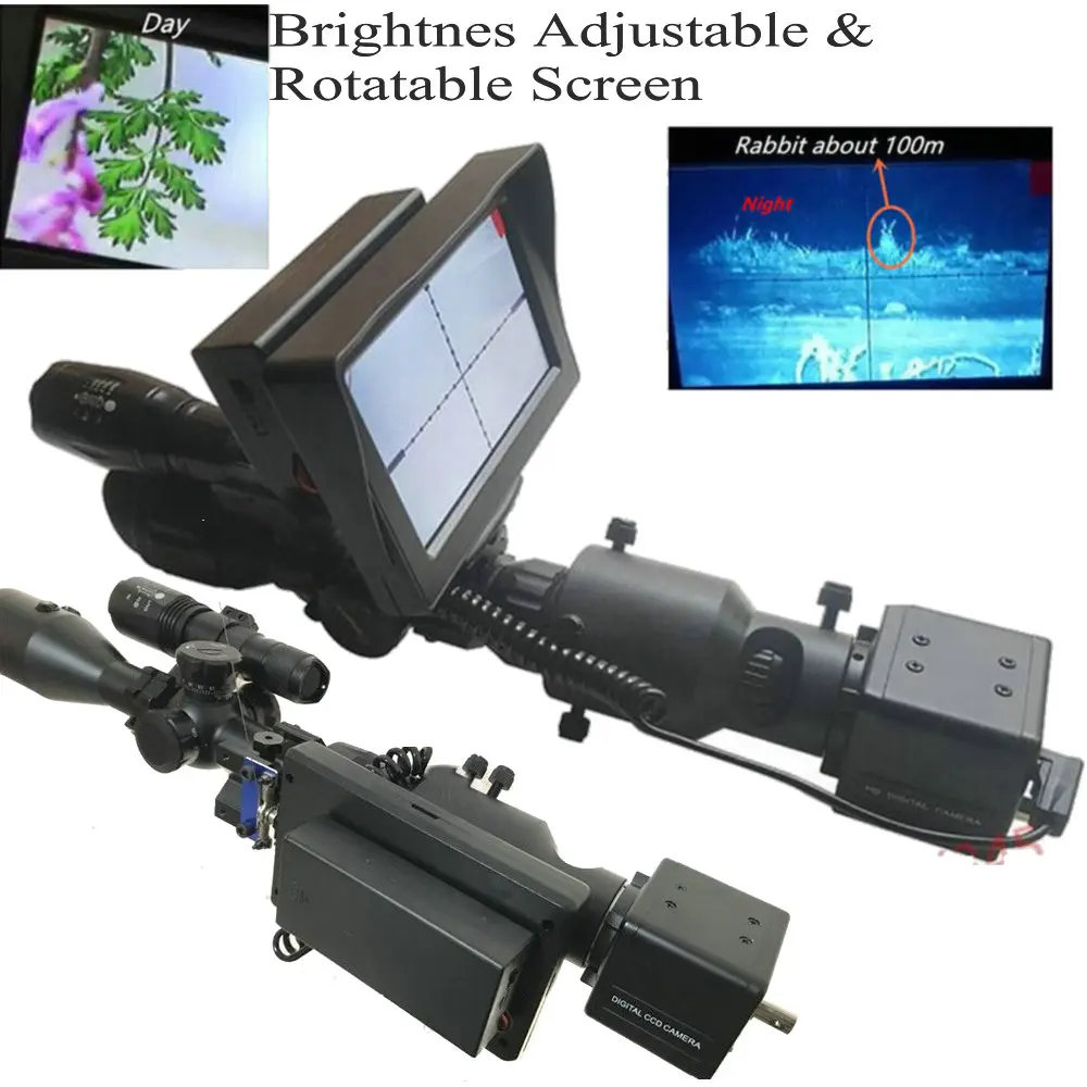 Night vision riflscope monitor DIY 4.3" Rotatable LCD Screen Camera