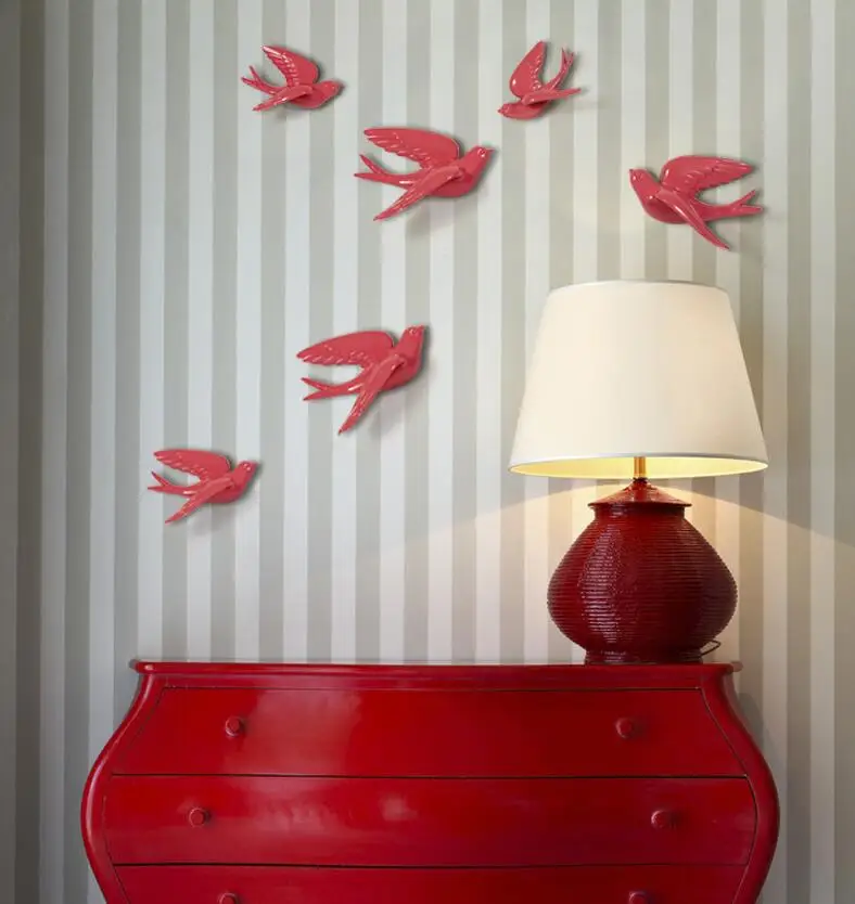 Европейский настенный висячий полимерный Декор птицы ремесла диван домашний ТВ фон 3D стерео рисунок-Наклейка на стену Декор птицы Декор