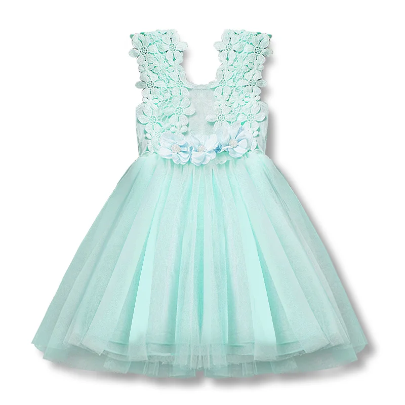 Baby Girl Party Lace Tulle Flower Dress Gown Fancy Summer Casual Clothes Sundress Girls Little Baby Girl Kid Princess Tutu Dress