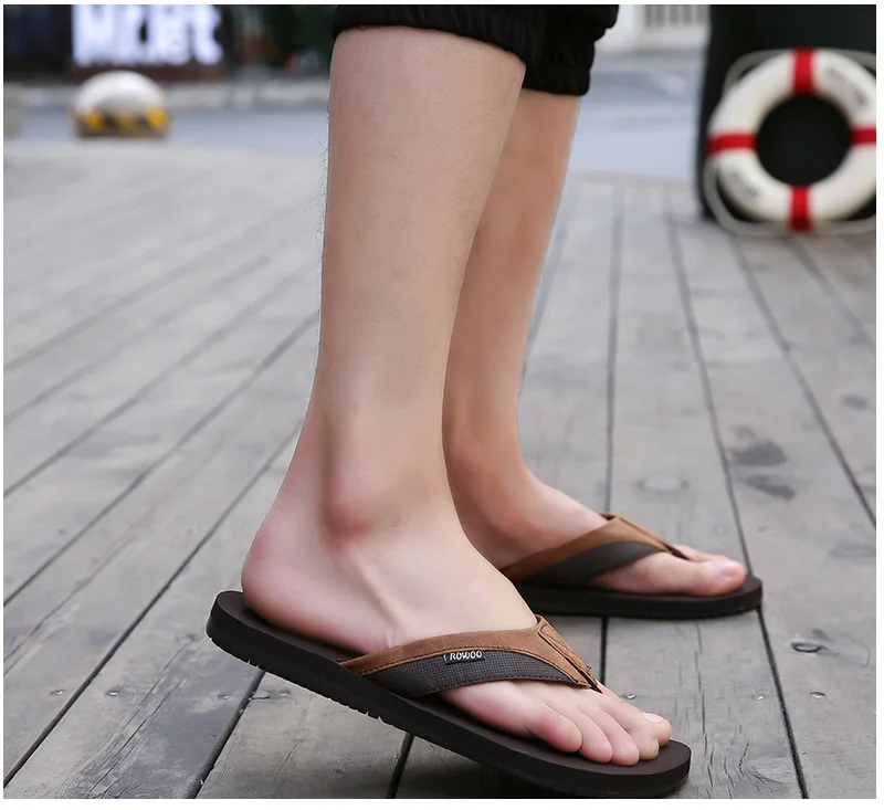 Летние модные мужские шлепанцы; сандалии из искусственной кожи; Вьетнамки; мягкая обувь;