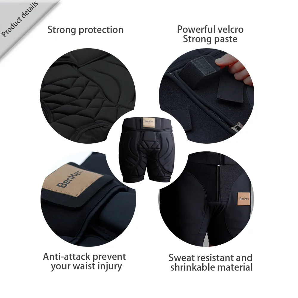 Butt Pads Snowboarding Impact Shorts Premium Shorts Hip Protector for Men Women Protective Tailbone Padded Skating Ski 2