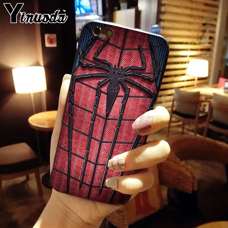 Yinuoda marvel hero Человек-паук DIY Роскошный Высокий протектор на конце чехол для телефона для iphone X XS MAX 5 6S SE 7 8 plus XR мобильный чехол s