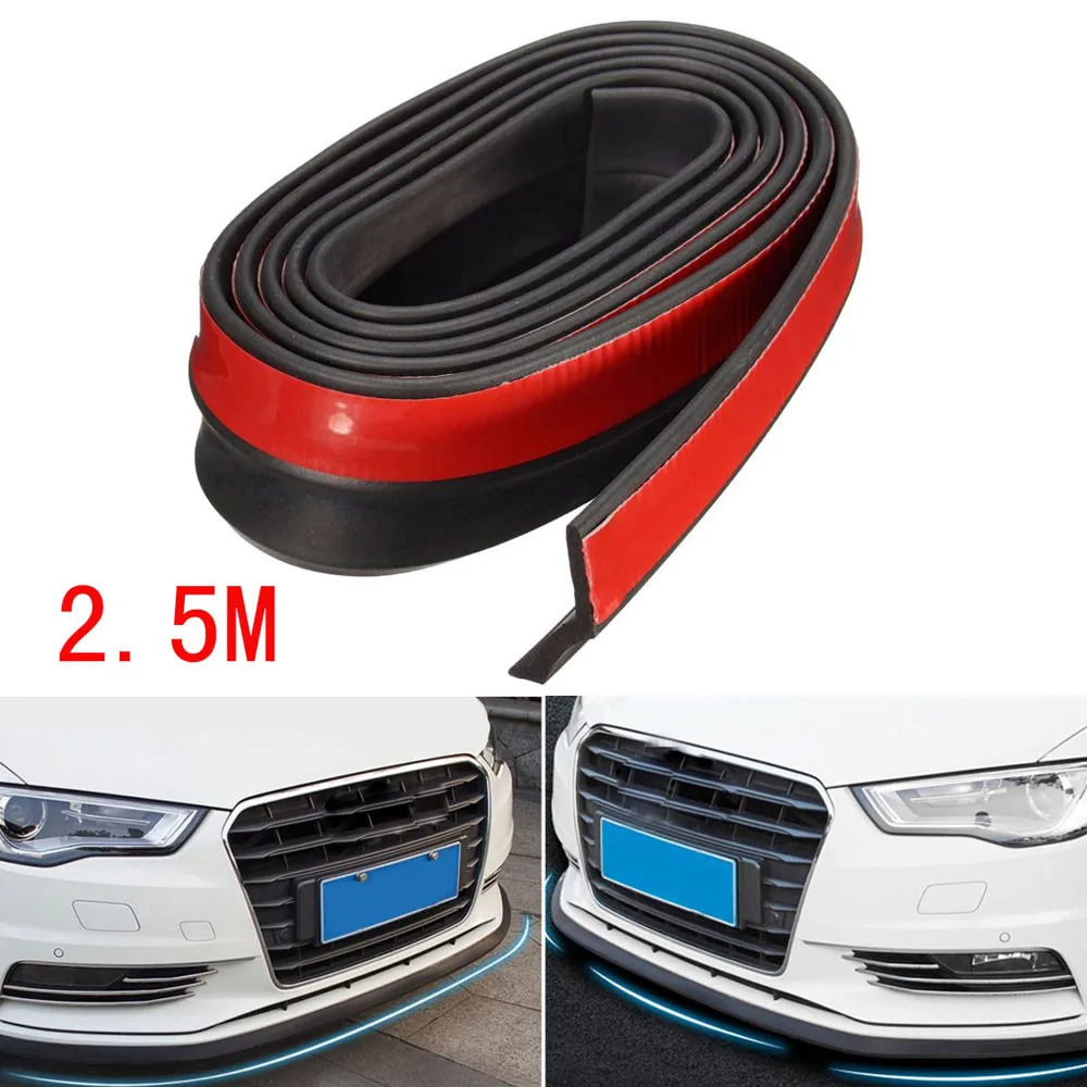 1PC 2 5M Car Styling Universal Carbon Fiber Front Bumper Lip Splitter Chin Spoiler Body Trim