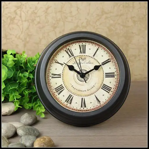 Европейские ретро часы, настенные часы, немой будильник, студенческие пластиковые подвесные часы двойного назначения, прикроватные часы, креативная индивидуальность, мода - Цвет: Черный