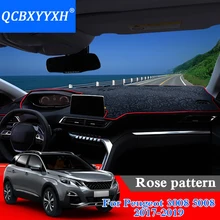 Автомобильный Стайлинг приборной панели защитный коврик тени Подушка Photophobism коврик Роза шаблон ковер для peugeot 3008 5008- LHD& RHD